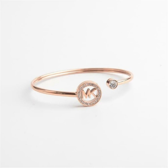 Michael Kors Gold Flex Fit Crystal Logo Bracelet - Picture 4 of 8